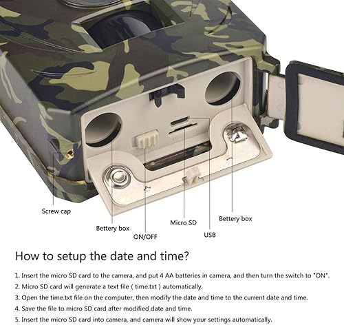 F Fityle Wildkamera 120 Weitwinkel mit bewegungsmelder Infrarot Nachtsicht Jagdkamera Überwachungskamera für Jagd, Tier, B, wie Beschreibung