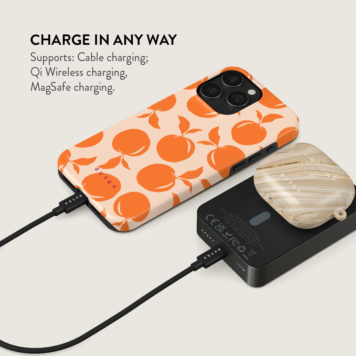 Peach Fuzz - Magnetic Power Bank