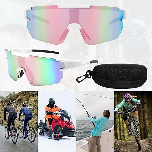 DAJASD Schnelle Brille Damen, UV 400 Polarisiert Fahrradbrille Damen, Sport Sonnenbrille Rave, Fahrradbrille Winddicht Damen, Radfahrer Brille für MTB Radfahren Ski Angeln Laufen Rave