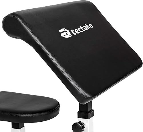 TecTake Bizeps Curl Hantelbank | Polster, Sitz und Ablage höhenverstellbar | 100 x 65 x 96 cm