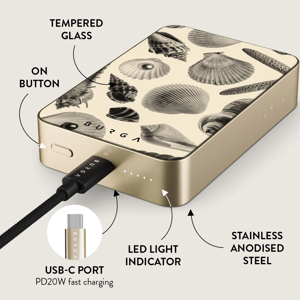 Shell Mosaic - Magnetic Power Bank