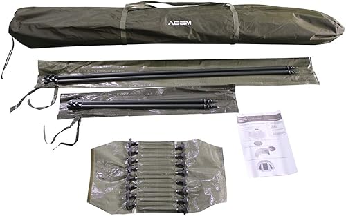 AGEM Bivvy Zelt Carp Fishing Angeln Campingzelt 2 Personen Wasserdicht Angelzelt 2 Mann Karpfenzelt Gunmihammer