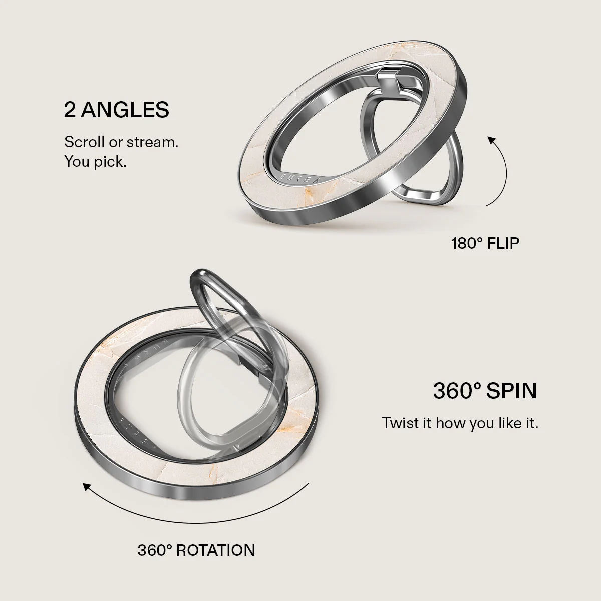 Vanilla Sand - Marble Magnetic Ring Holder