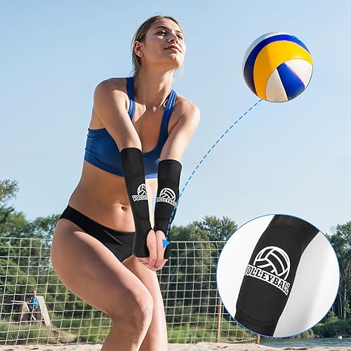 JIEYAO 1 Paar Volleyball Armschoner für Erwachsener, Unterarmschoner mit Anti-Rutsch Schutzpolster und Daumenloch Elastische Volleyball Armmanschetten Unterarmschutz Arm Sleeves Zubehör