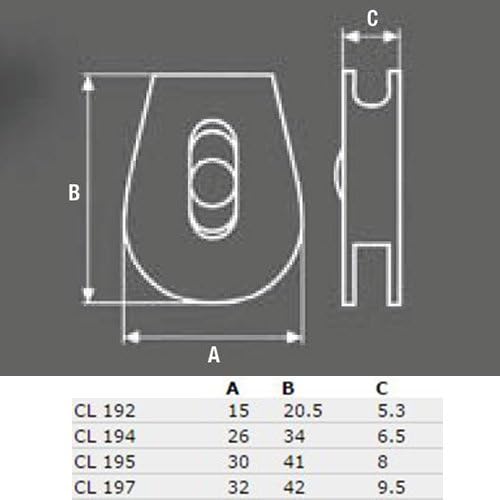 Due Emme 2M 5 Stck. Fixlock Kordelstopper CL197 mit Klemmrad für 4,5-6mm Kordel