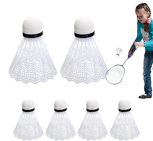 Badminton Feather Shuttlecocks - 6pcs Shuttlecocks für Badminton, langlebige und stabile Shuttlecocks | Übungsversorgungen für Männer, Frauen, Jugendliche, Ausbildungsausrüstung für Badminton -Spieler