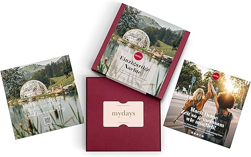 mydays Geschenkbox Einzigartige Nächte, ca. 100 außergewöhnliche Unterkünfte, Reise-Gutschein für 2 Personen