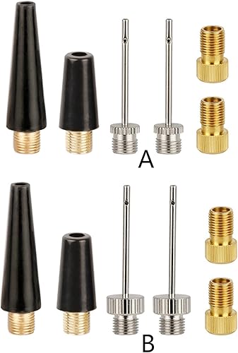 RETUOLWAG Kugelpumpen-Nadel-Set, Fahrradreifenventile, Adapter, Nadeldüsen-Adapter, Fahrradreifenfüller, Luftpumpen, Nadeladapter, Werkzeug