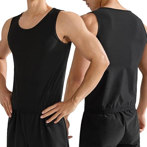 Sahunfri Saunaweste für Herren, PU-Milchseiden-Schwitzanzug, ideal für fitnessorientierte Männer