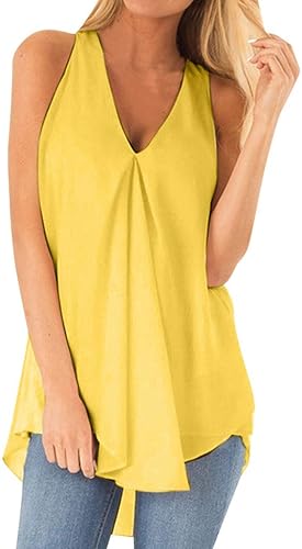 HOOUDO Tops Damen Tank Top Mit Stehkragen Damentop Ärmellos Blusentops Elegant Sommeroberteil Leicht Body Bluse Ausschnitt Party Ärmellose Weste Baumwolle T Shirt A Linie Aermellos Tshirt Bunt