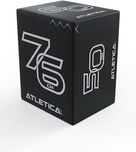 Atletica Plyobox | Sprungbox SoftStep | JumpBox aus recyceltem Verbundschaumstoff | Leicht und stabil ∣ 76x60x50cm ∣ Für plyometrische Übungen, Kraft-, Ausdauer- und Beweglichkeitstraining