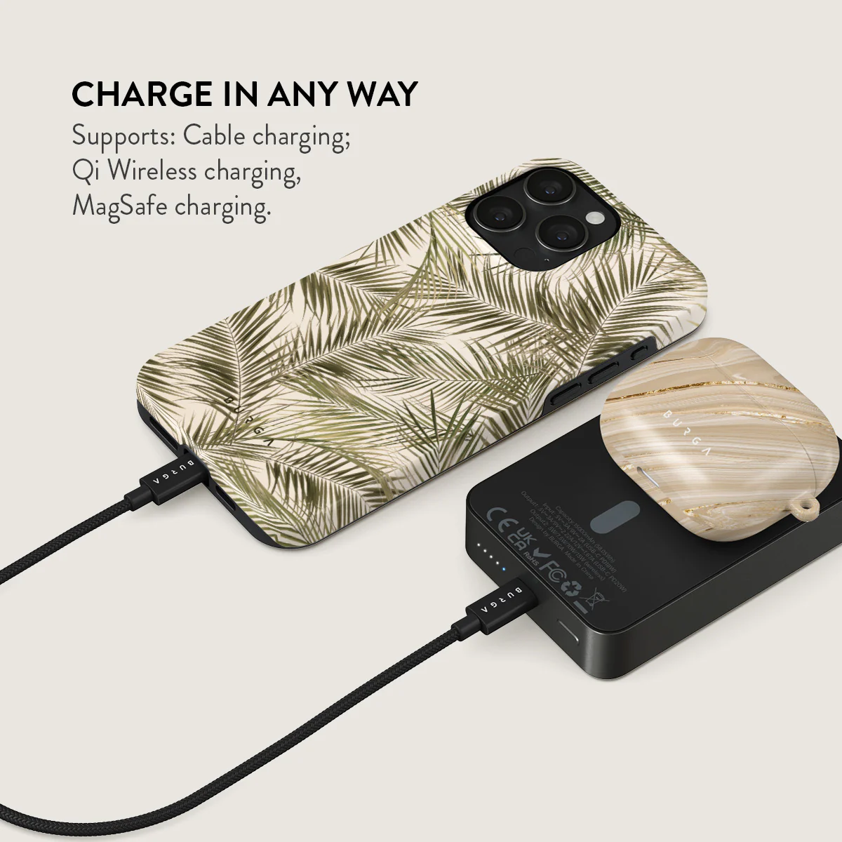 Happy Place - Palm Magnetic Power Bank