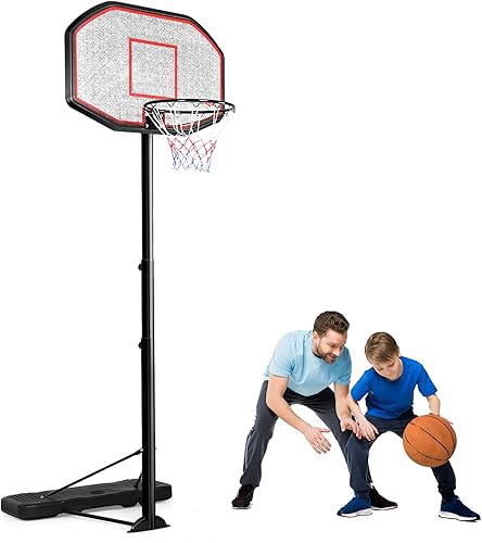 GOPLUS Basketballständer, Basketballanlage höhenverstellbar 200 bis 305cm, Basketballkorb mit Ständer Outdoor für Junge und Erwachsene