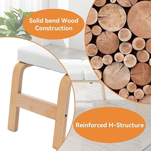 Eumatenova Yoga Kopfstandhocker，Kopfstandhocker，Kopfstandstuhl für Gleichgewichtstraining, Inversion Stool w/Solid Wood Frame & Detachable PU Auflagen