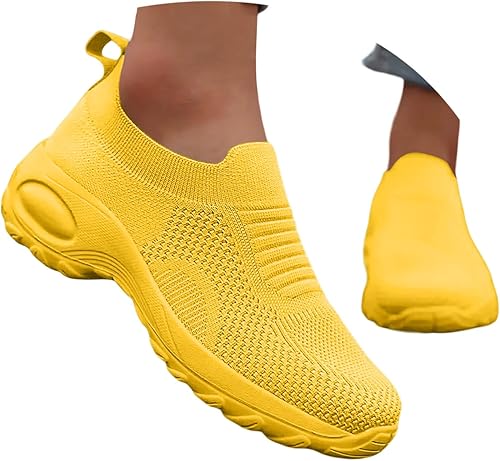 Generisch Damen Slip On Sneaker Mesh Leichte Atmungsaktiv Turnschuhe Laufschuhe Arch Support Sportschuhe Walkingschuhe Bequeme Straßenlaufschuhe Herren Orthopädische Schuhe Gr. 36-44