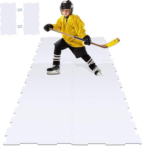 Maasechs Dryland Synthetische Eisfliesen für Hockey, 48,3 x 96,5 x 0,6 cm, 1,5 Quadratmeter, künstliche Eisfliesen, langlebig, doppelseitig, Hockey-Trainingsplattform für Schießen, Passübungen