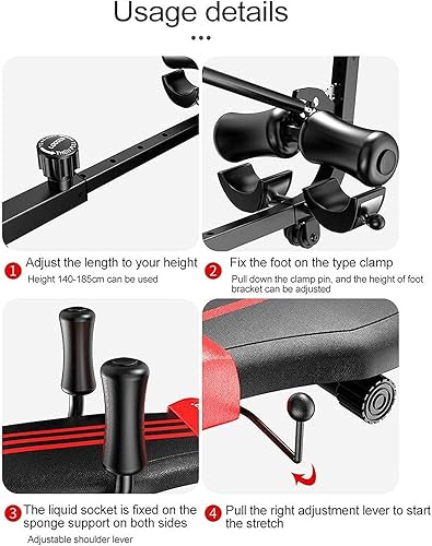 Rücken-Stretchbank mit zervikaler Traktion – Stretch-Maschine, Workout-Inversionstisch, Rücken-Stretchbank, Wirbelsäulen-Traktion, Lenden- und Halswirbelsäulenmassage