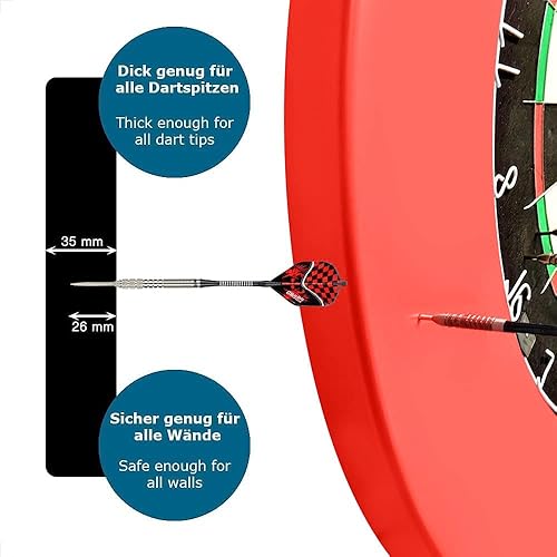 ONE80 Dart Catchring Surround Dartscheibe Schutz Dart Auffangring für 45 cm Dartscheibe (Rot)