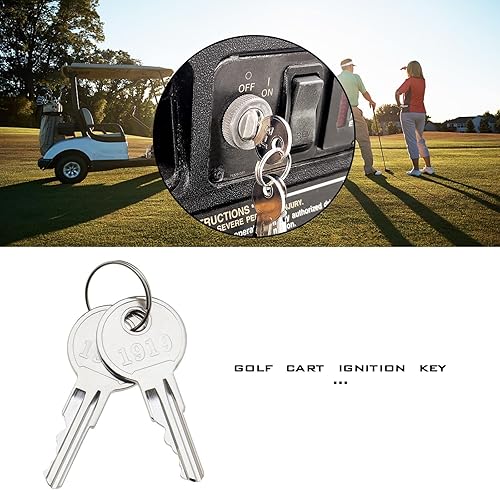 VGOL 2 STÜCKE Golfwagen Zündschlüssel mit 1 STÜCK Schlüsselanhänger 17063G1 Kompatibel mit EZGO TXT Gas und Elektro Golfwagen Ersatzteilen