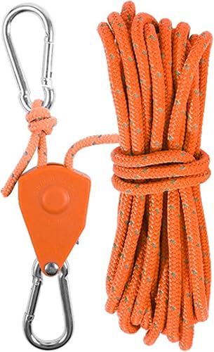 LUCKGONI Verstellbares Umhängeband zum Aufhängen von Zelten, Pflanzen, Seil-Clip, Ratschen-Aufhänger, Metall-Hebe-Riemenrolle, Haken, Camping-Stop-Schnalle
