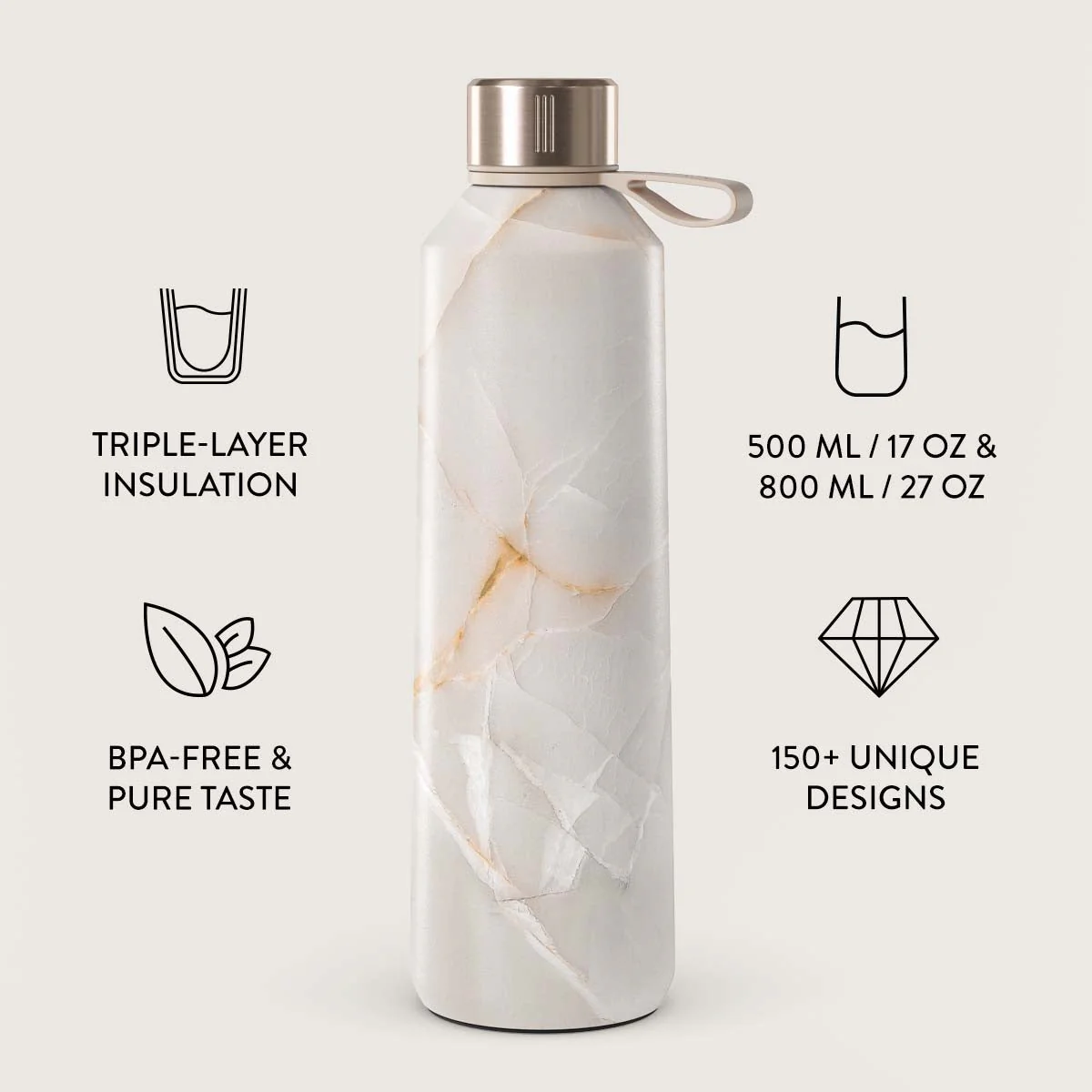 Vanilla Sand - Marble Water Bottle