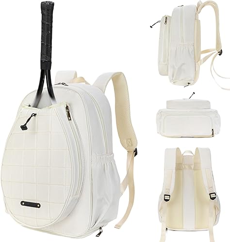 HDBHSBE Tennis-Rucksack, Multi-Pockets-Tennisschlägerbeutel, wasserdichte Tasche mit Schuhfach, Badminton mit verstellbarem Riemen für Männer und Womentennis-Rucksack