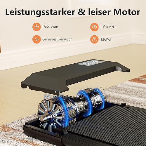 Superun Walking Pad 136KG - Laufband für Zuhause und Büro - Laufband Schreibtisch mit APP, LCD Display und Bluetooth - Mini Laufband Unter dem Schreibtisch