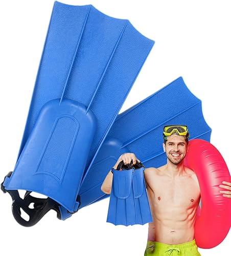 Flossen zum Schwimmen für Erwachsene,Trainingsflossen zum Schwimmen für Erwachsene, Leichte Gummiflossen, Schwimmflossen in Reisegröße, bequeme Schwimmausrüstung für Erwachsene, Männer und Frauen, bau