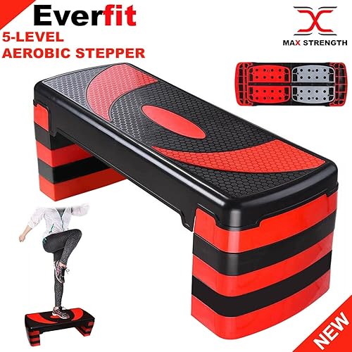 Aerobic-Stepper mit 5 verstellbaren Stufen (10/15/20/25/30 cm) Cardio-Gewichte Yoga-Übungs-Workout-Stepboard Rutschfestes Home-Gym-Routine-Fitness-Training