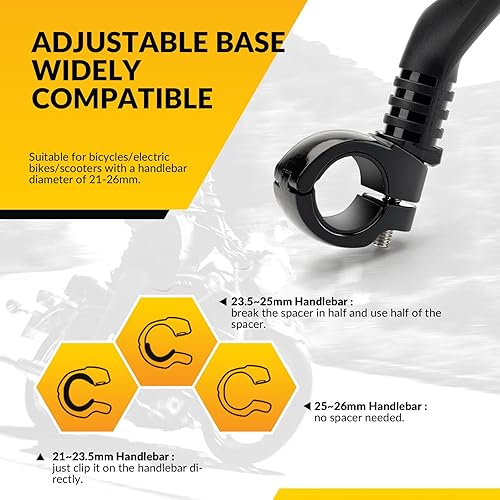 ROCKBROS Fahrradspiegel Rückspiegel HD Edelstahl Spiegel Generation Spiegelfläche Fahrrad Spiegel für Lenker 21-26mm, 360 ° Verstellbarer Universal Sicherer Rückspiegel für Mountainbike, Rennräder