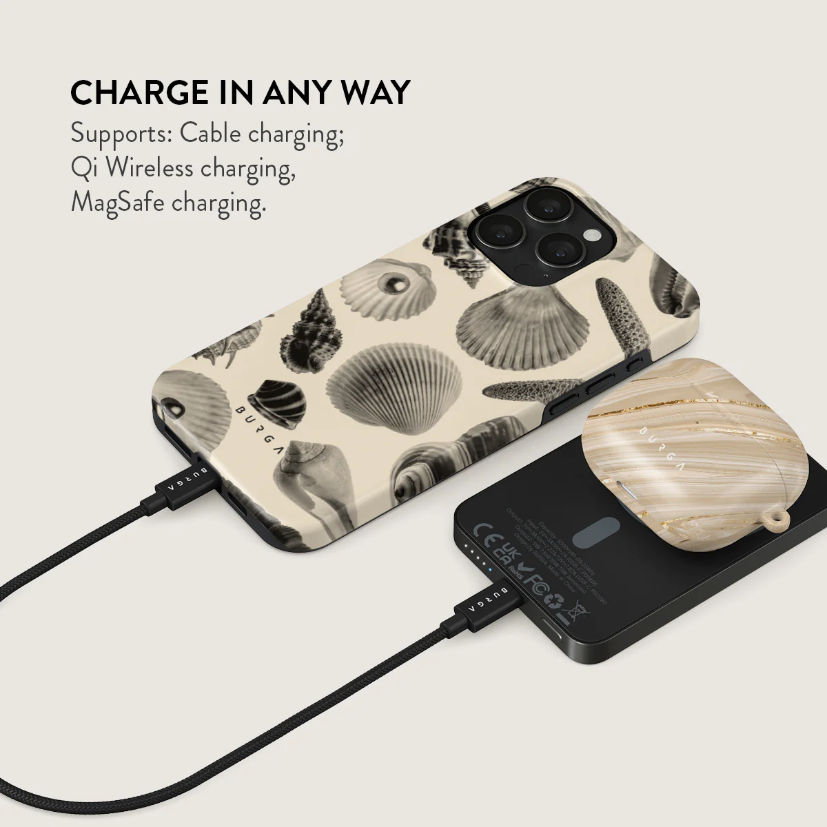 Shell Mosaic - Magnetic Power Bank