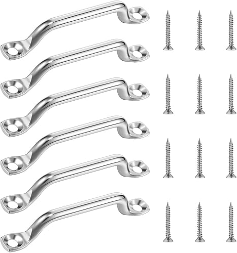 BHIPKOT 6 Edelstahl-Pad-Ösen, Deck-Ring-Halterungen, Deck-Ösen-Platten-Kit für die Montage von Marine-Hardware