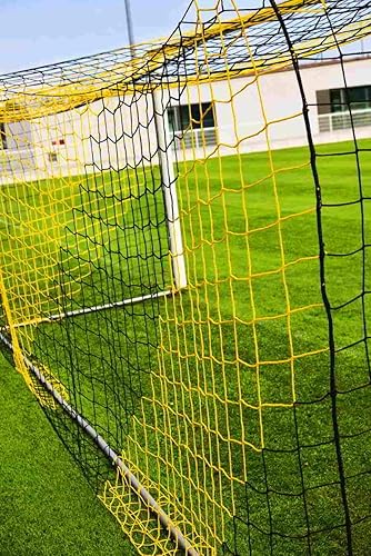 Fußballtornetz Stadion PRO - 7,50 x 2,50 x 2 x 2m - 4mm - PP - wetterfest - knotenlos - zweifarbig