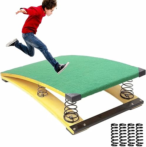4 Federn, Gymnastik-Springbrett für Kinder, Gewölbung, Fitness, Spielen, tragbares gebogenes Federbrett, Hartholz-Übungsgerät, elastisches Brett für Zuhause, Zimmer, Leichtathletik-Training