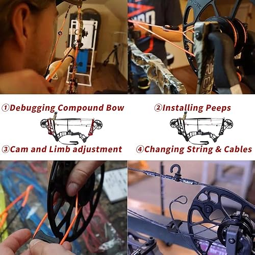 ZSHJGJR Bogenpresse für Compound Bogen Tragbare bogenpresse Bogenschießen Zubehör/Zum Debuggen, Saiten- & Kabelwechsel, Peeps-Installation, Cam-Einstellungen/Bogenschieß-Wartungswerkzeug