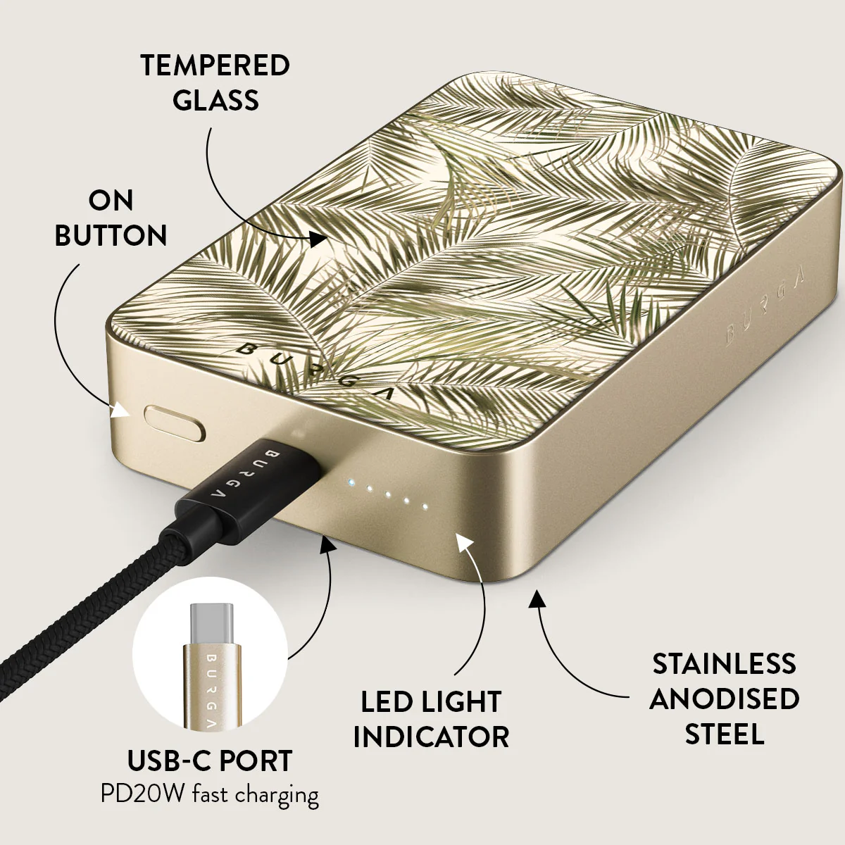 Happy Place - Palm Magnetic Power Bank