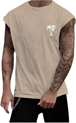 T-Shirts Männer Hemd Kurzarm Bluse Tops Herren Sommer Loose Trendy Ärmelloses Sports Home Ärmelloses T-Shirt