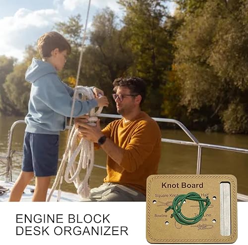 Knoten-Bindebrett, Survival-Knoten-Trainer-Zubehör, Seilbinden-Übungswerkzeug, lustiges pädagogisches Design, tragbares leichtes Lernmaterial, 20 x 14 cm, für Outdoor, Männer, Frauen