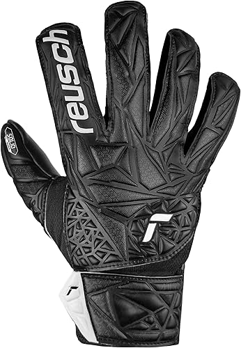 Reusch Attrakt Starter Solid Finger Support Junior Torwarthandschuhe Kinder Jugendliche Fußballhandschuhe Fingerprotektion für alle Wetterbedingungen und Spielfeldoberflächen
