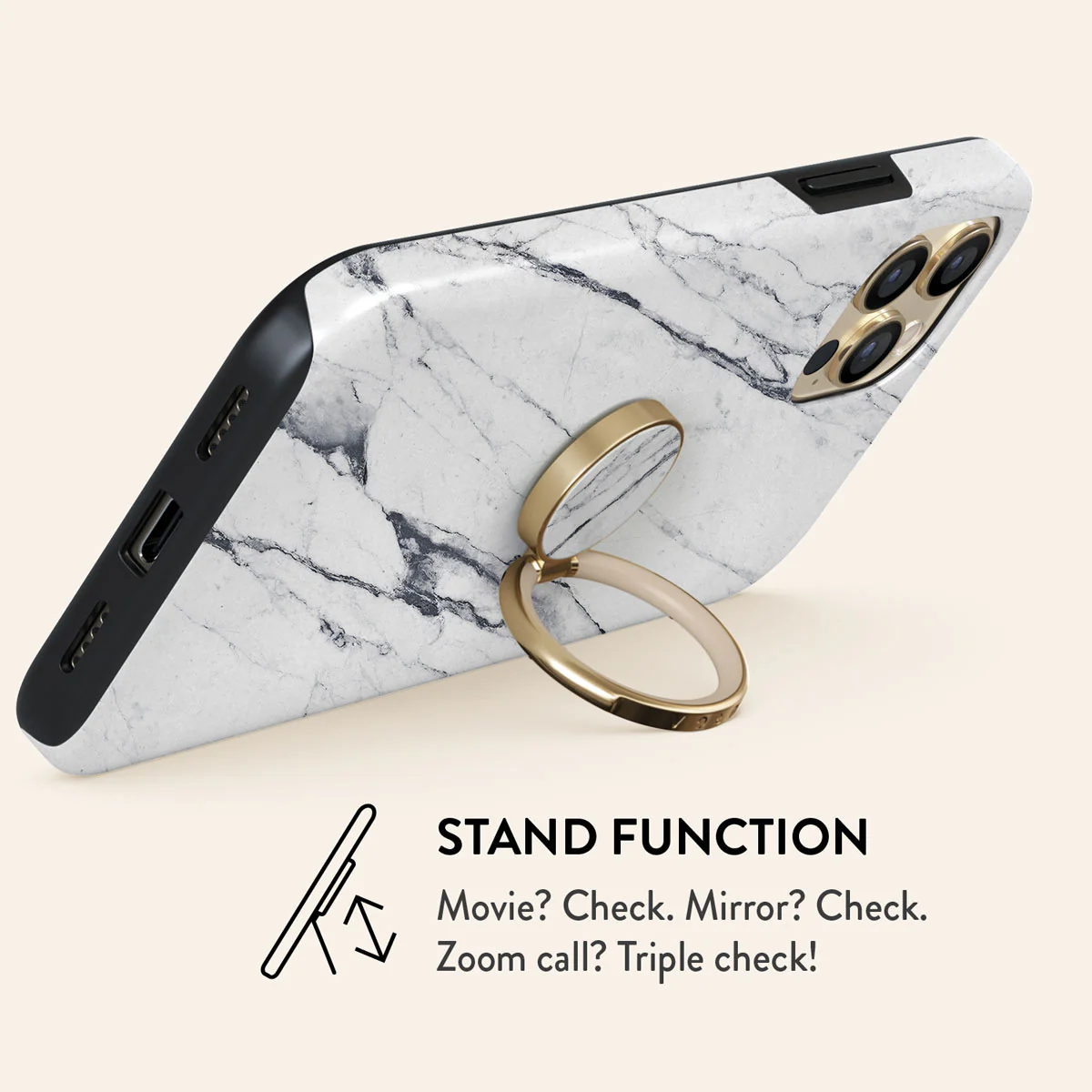 Satin White - Marble Adhesive Ring Holder