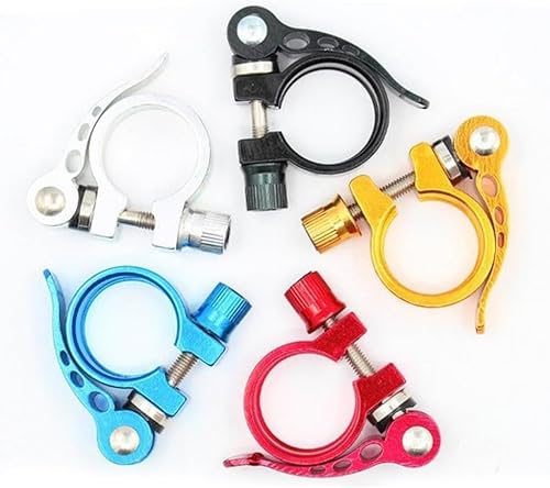 CNANRNANC 1 Stück 25,4 Fahrrad Sattelklemme,31,8mm Schnellspanner Sattelstütze,28,6 Sattelkloben aus Aluminiumlegierung, Fahrradsattel Schnellspanner-Ersatzteile, Fahrradzubehör(31.8 Black)