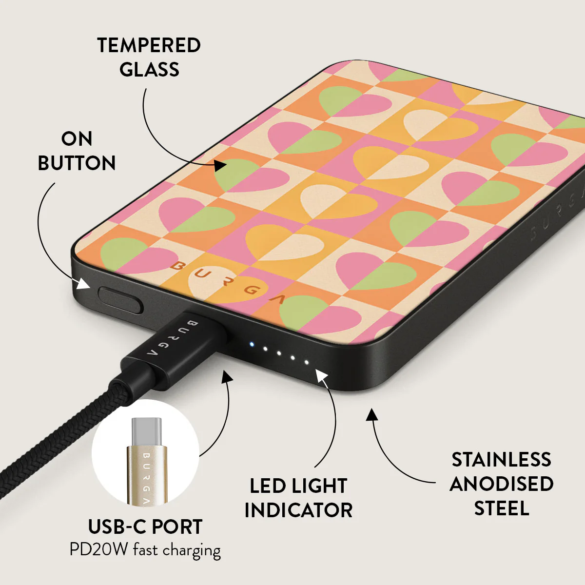 Summer Love - Heart Magnetic Power Bank