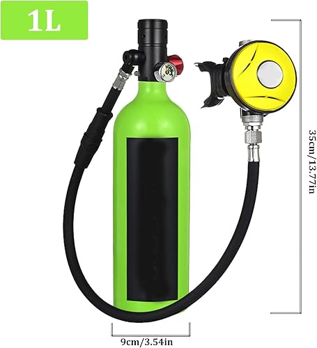 15 Minuten Unterwassertank, 1 l Tauchausrüstung, Air Buddy Tauchsystem, 15 Minuten Unterwasser-Atmungszeit, kompakt und leicht, 2140 g, perfekt für Männer und Frauen, Tauchtraining
