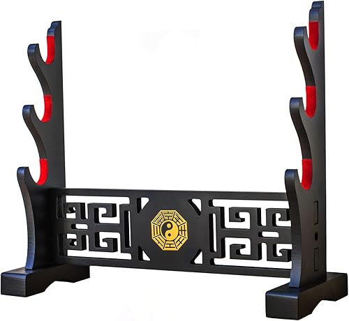 FOXSMZZ Bagua Schwerthalter, japanischer Samt, gepolstert, Katana-Ständer, Samurai-Präsentationsständer, unterstützt alle Tanto-Schwerter (Bagua-1)