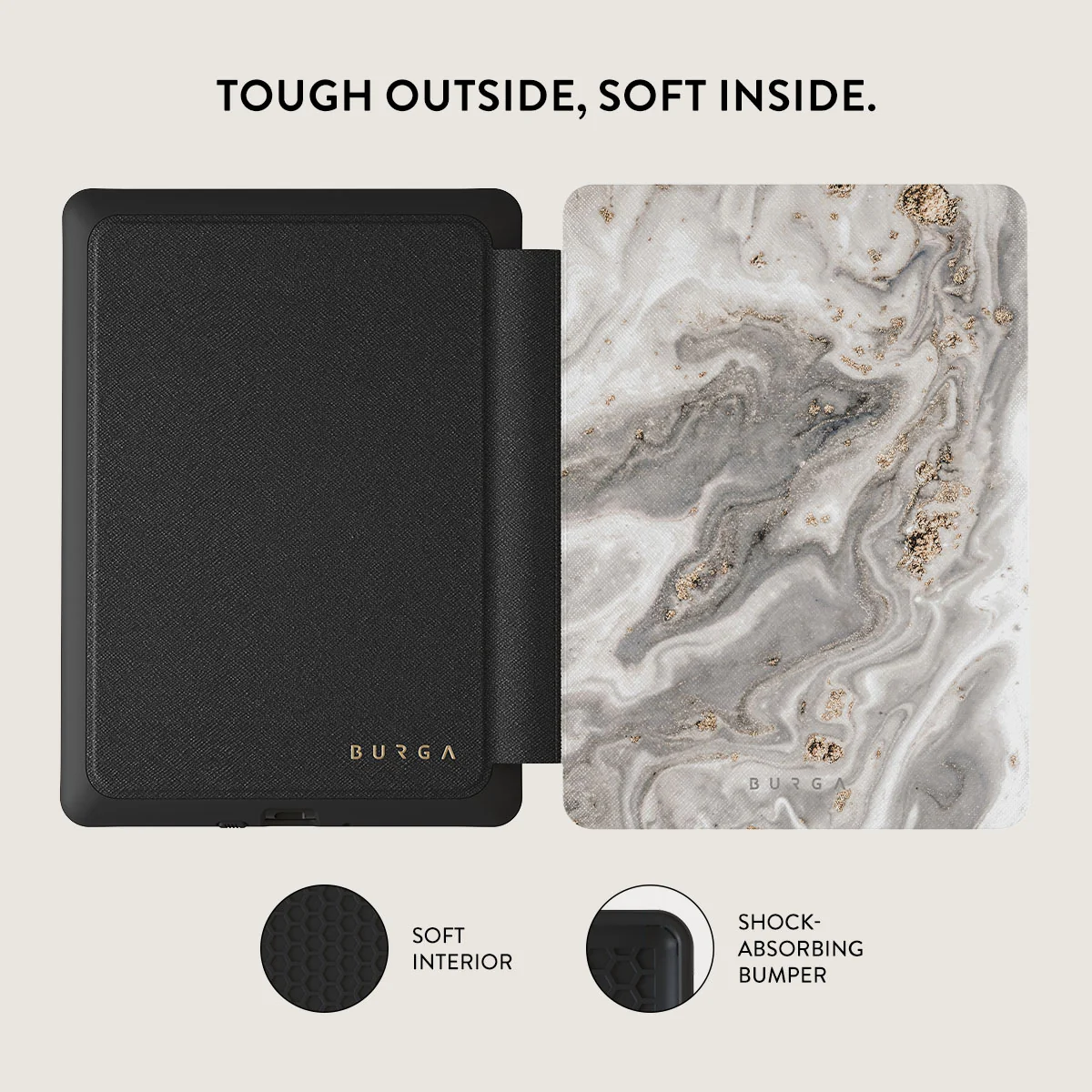 Snowstorm - Grey Marble Kindle Paperwhite (11th Gen) Case