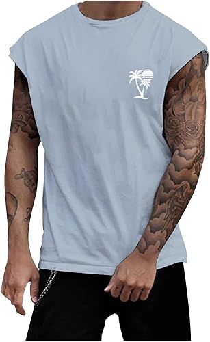 T-Shirts Männer Hemd Kurzarm Bluse Tops Herren Sommer Loose Trendy Ärmelloses Sports Home Ärmelloses T-Shirt