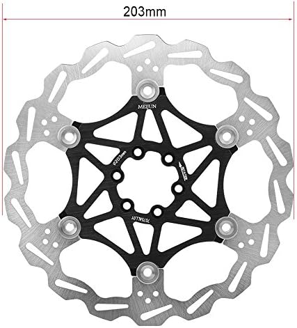 VGEBY Fahrrad Bremsscheibe mit Schrauben 160/180 / 203mm für Mountainbike(203mm-Black)