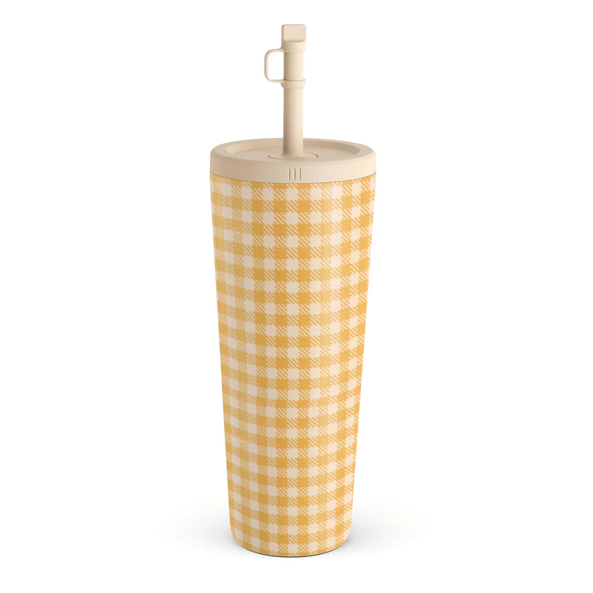 Tuscan Sun - Yellow Plaid Travel Mug