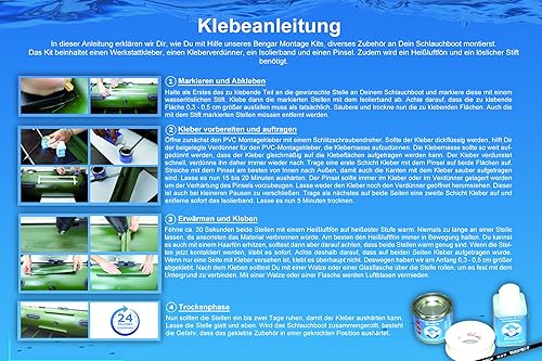 Bengar Set: Schlauchboot Scheuerleiste (70mm) + Kleber Kit, Seitlicher Schutz 8 Meter