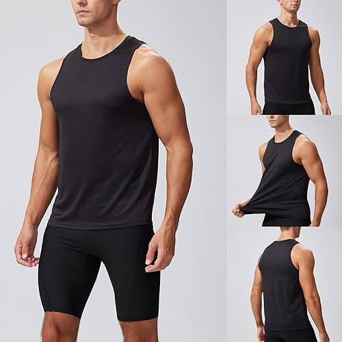 Ruowuhen Herren Tanktop Ärmellos Funktionsshirt Schnelltrocknende Tank Tops für Sport Laufen Fitness Basketball